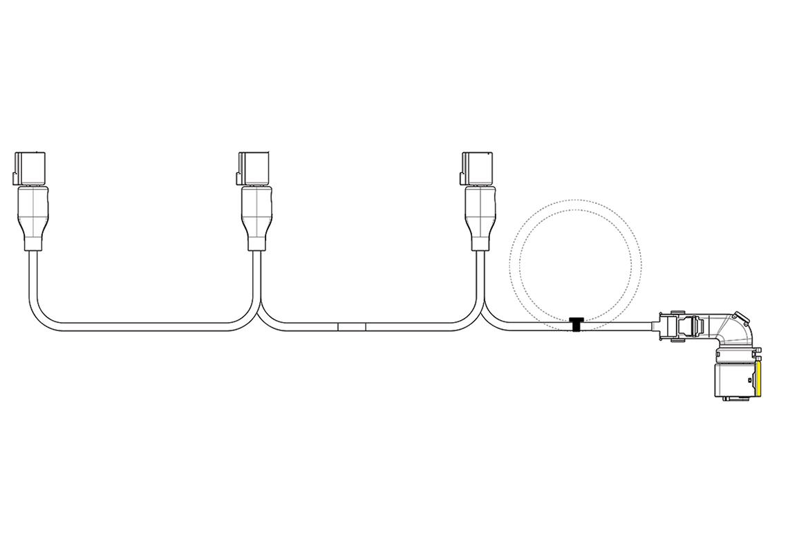 Harness for 3 right LCR19 lights Schmitz